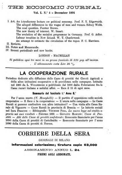 Giornale degli economisti organo dell'Associazione per il progresso degli studi economici