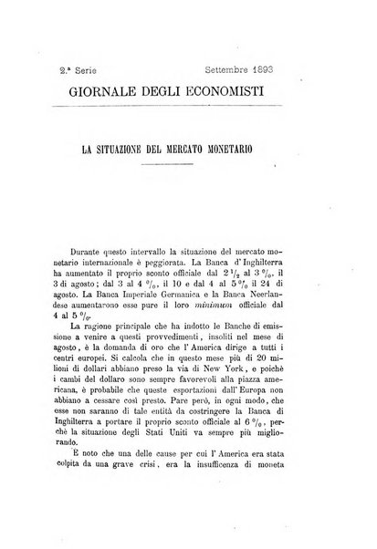 Giornale degli economisti organo dell'Associazione per il progresso degli studi economici