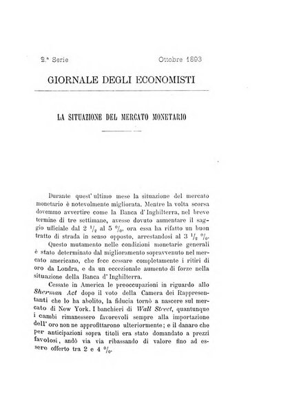 Giornale degli economisti organo dell'Associazione per il progresso degli studi economici