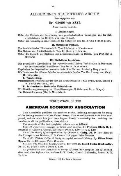 Giornale degli economisti organo dell'Associazione per il progresso degli studi economici