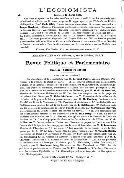 Giornale degli economisti organo dell'Associazione per il progresso degli studi economici