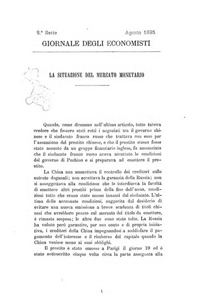 Giornale degli economisti organo dell'Associazione per il progresso degli studi economici