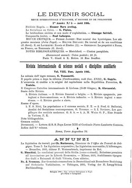 Giornale degli economisti organo dell'Associazione per il progresso degli studi economici