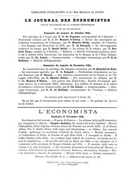 Giornale degli economisti organo dell'Associazione per il progresso degli studi economici