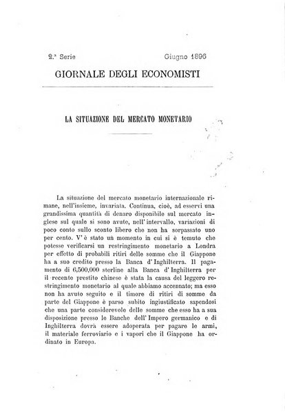 Giornale degli economisti organo dell'Associazione per il progresso degli studi economici