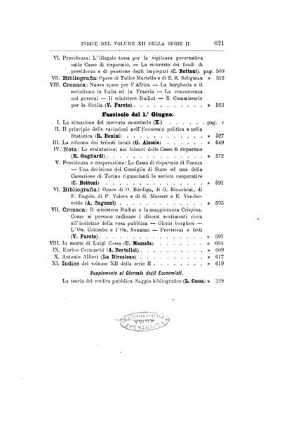 Giornale degli economisti organo dell'Associazione per il progresso degli studi economici