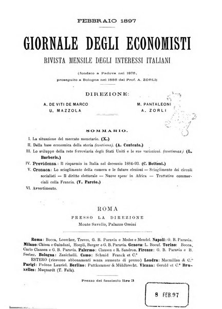 Giornale degli economisti organo dell'Associazione per il progresso degli studi economici