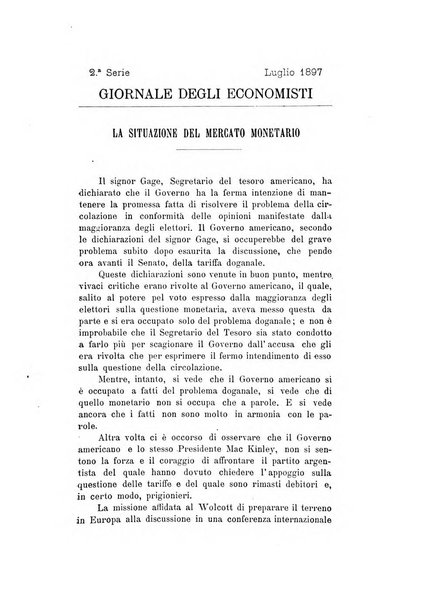 Giornale degli economisti organo dell'Associazione per il progresso degli studi economici