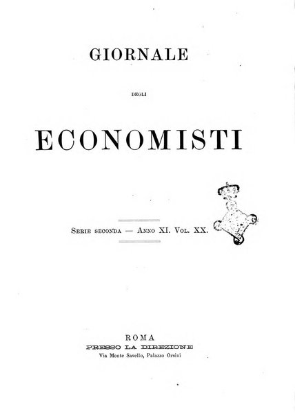 Giornale degli economisti organo dell'Associazione per il progresso degli studi economici