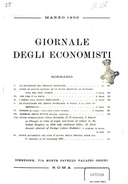 Giornale degli economisti organo dell'Associazione per il progresso degli studi economici