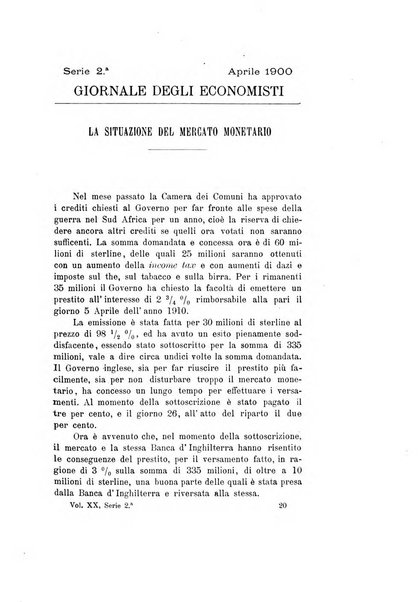 Giornale degli economisti organo dell'Associazione per il progresso degli studi economici