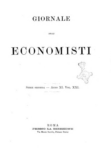 Giornale degli economisti organo dell'Associazione per il progresso degli studi economici