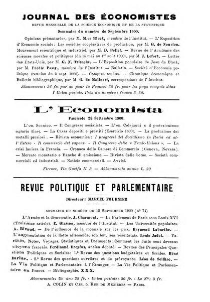 Giornale degli economisti organo dell'Associazione per il progresso degli studi economici