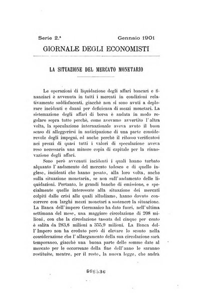 Giornale degli economisti organo dell'Associazione per il progresso degli studi economici