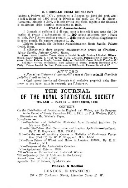 Giornale degli economisti organo dell'Associazione per il progresso degli studi economici