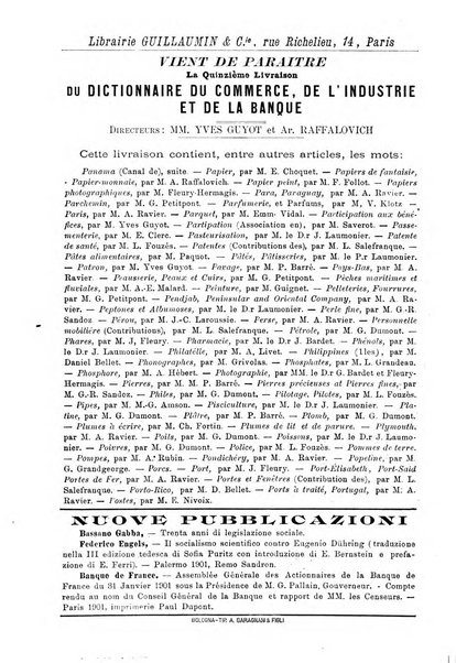 Giornale degli economisti organo dell'Associazione per il progresso degli studi economici