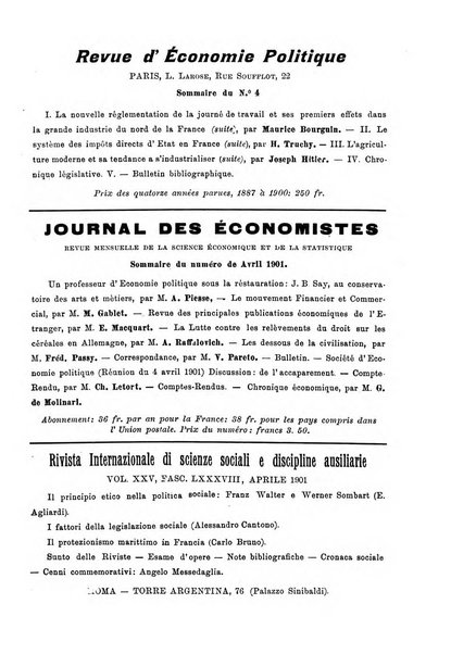 Giornale degli economisti organo dell'Associazione per il progresso degli studi economici