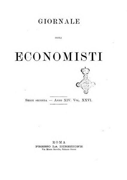 Giornale degli economisti organo dell'Associazione per il progresso degli studi economici