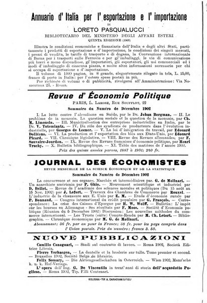 Giornale degli economisti organo dell'Associazione per il progresso degli studi economici