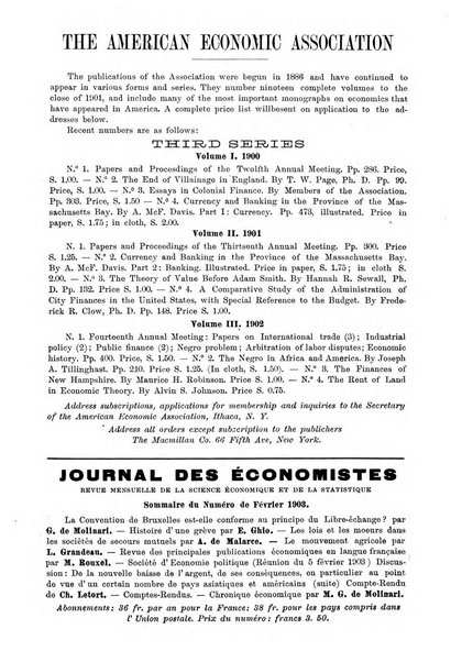 Giornale degli economisti organo dell'Associazione per il progresso degli studi economici