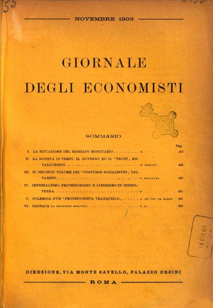 Giornale degli economisti organo dell'Associazione per il progresso degli studi economici