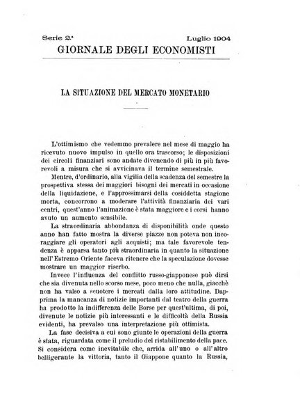 Giornale degli economisti organo dell'Associazione per il progresso degli studi economici