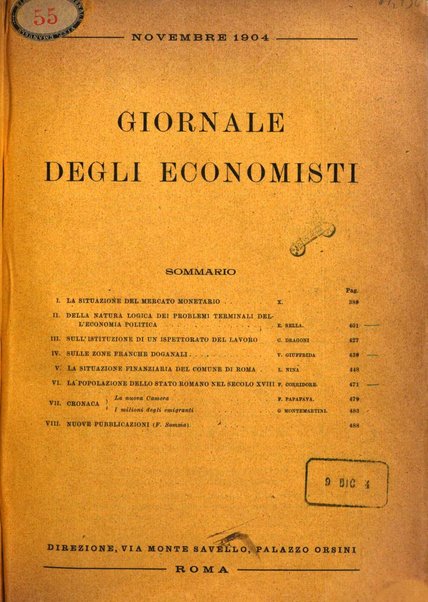 Giornale degli economisti organo dell'Associazione per il progresso degli studi economici