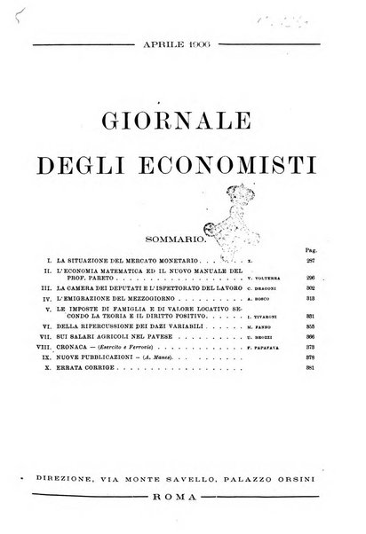 Giornale degli economisti organo dell'Associazione per il progresso degli studi economici