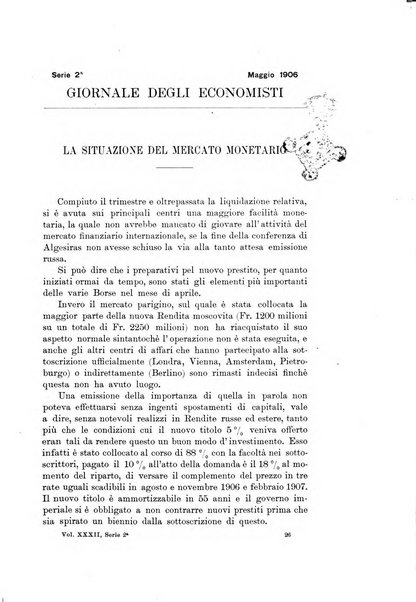 Giornale degli economisti organo dell'Associazione per il progresso degli studi economici