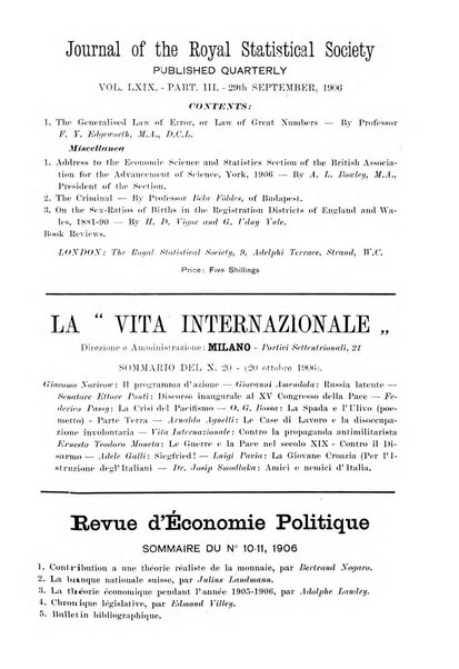 Giornale degli economisti organo dell'Associazione per il progresso degli studi economici