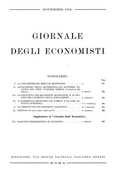 Giornale degli economisti organo dell'Associazione per il progresso degli studi economici