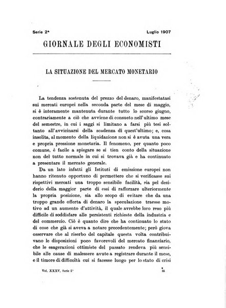 Giornale degli economisti organo dell'Associazione per il progresso degli studi economici