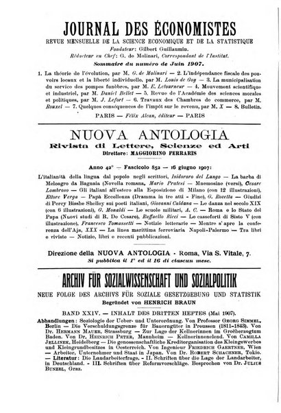 Giornale degli economisti organo dell'Associazione per il progresso degli studi economici