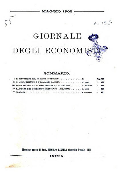 Giornale degli economisti organo dell'Associazione per il progresso degli studi economici