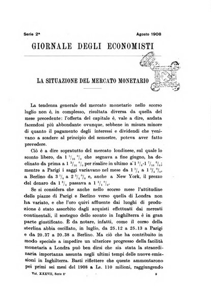 Giornale degli economisti organo dell'Associazione per il progresso degli studi economici