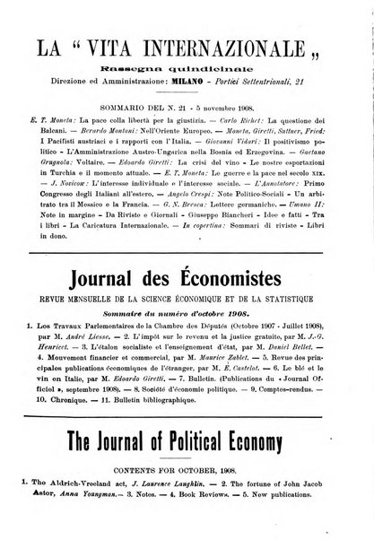 Giornale degli economisti organo dell'Associazione per il progresso degli studi economici