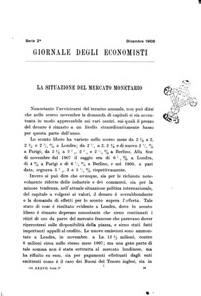 Giornale degli economisti organo dell'Associazione per il progresso degli studi economici