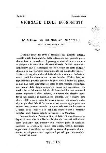 Giornale degli economisti organo dell'Associazione per il progresso degli studi economici