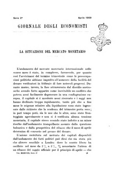 Giornale degli economisti organo dell'Associazione per il progresso degli studi economici