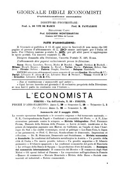 Giornale degli economisti organo dell'Associazione per il progresso degli studi economici