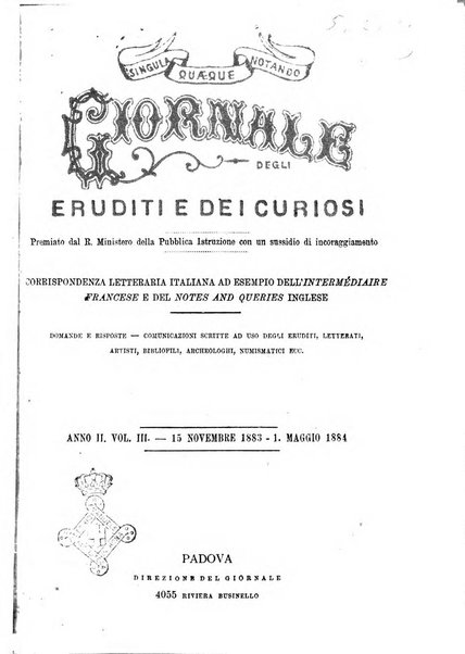 Giornale degli eruditi e curiosi