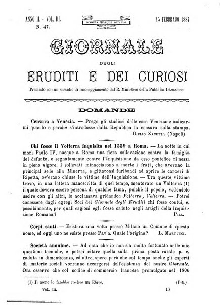 Giornale degli eruditi e curiosi