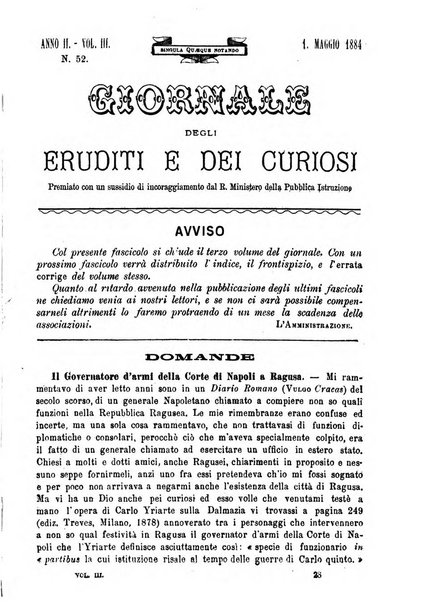 Giornale degli eruditi e curiosi