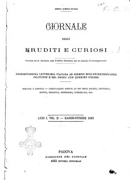 Giornale degli eruditi e curiosi