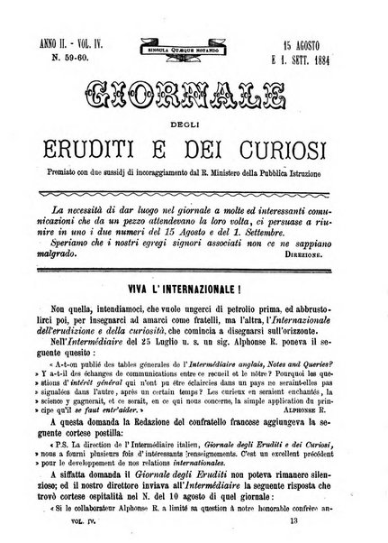 Giornale degli eruditi e curiosi