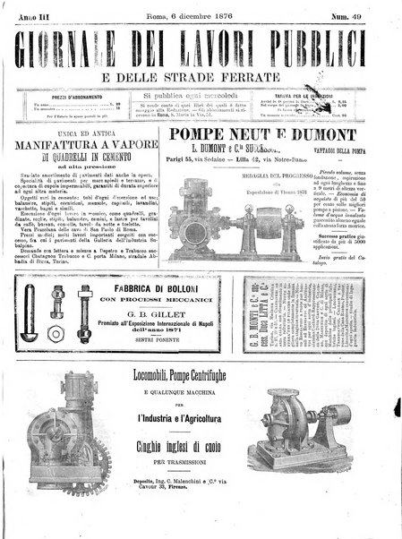 Giornale dei lavori pubblici e delle strade ferrate