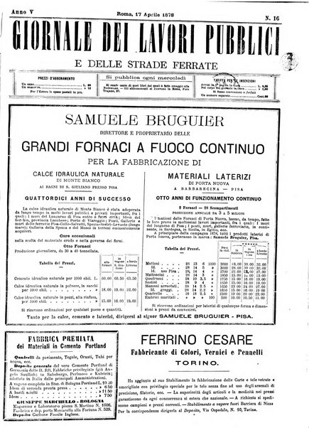 Giornale dei lavori pubblici e delle strade ferrate