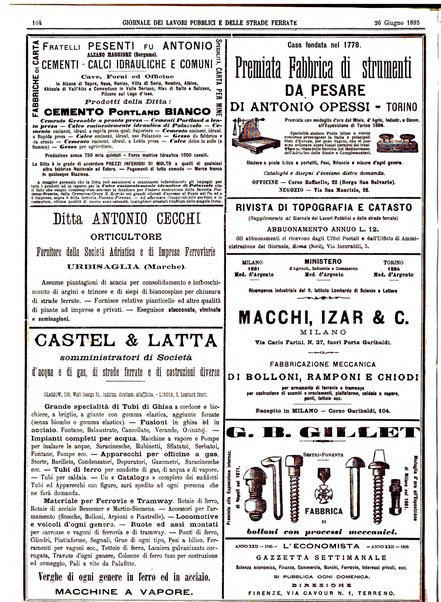 Giornale dei lavori pubblici e delle strade ferrate