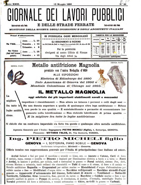 Giornale dei lavori pubblici e delle strade ferrate