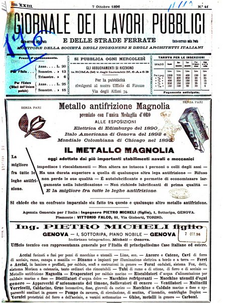 Giornale dei lavori pubblici e delle strade ferrate